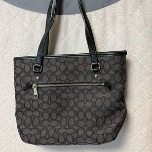 Coach signature black and gray handbag/small tote/purse